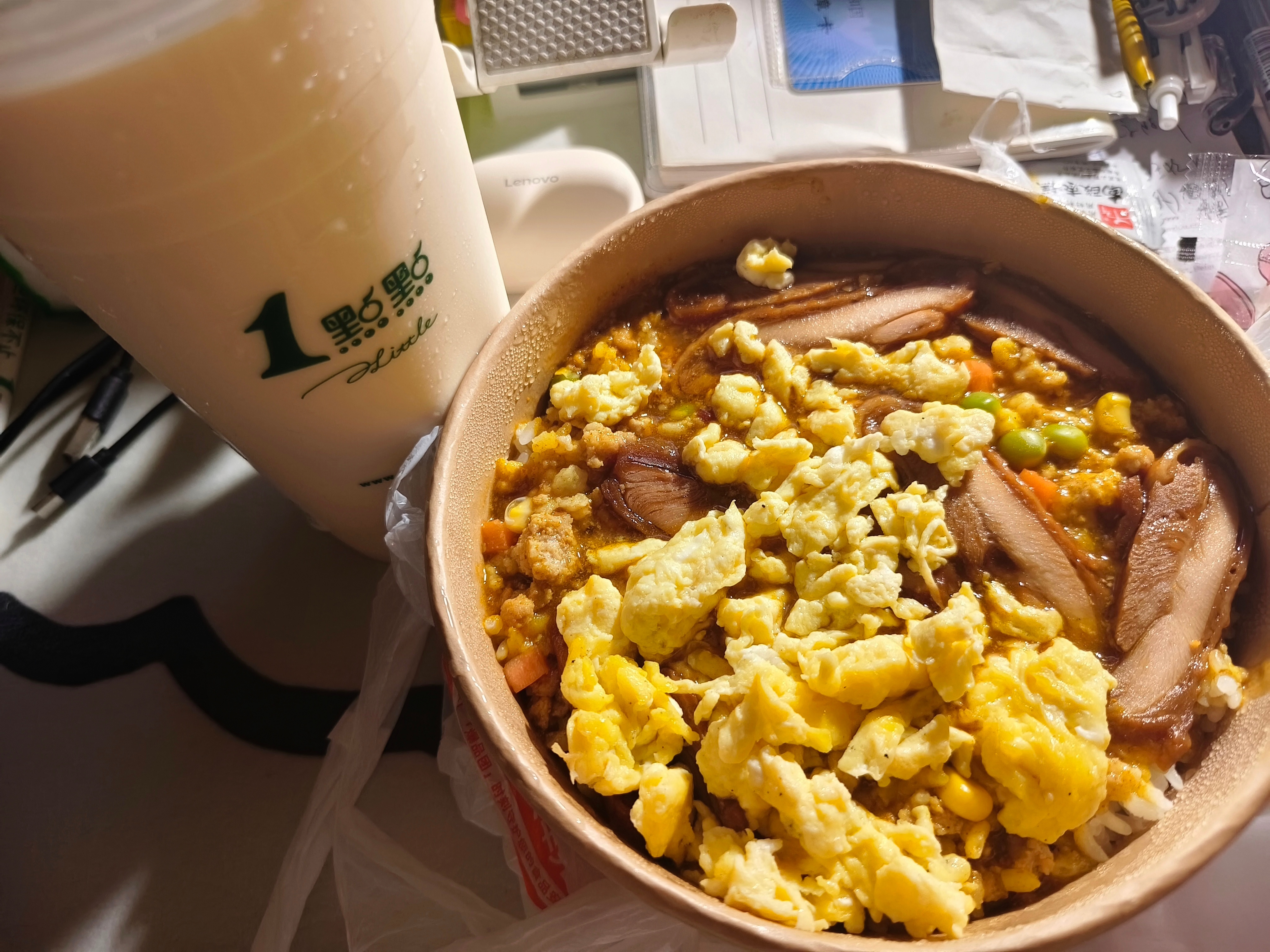 四季奶青，土豆泥浇饭 