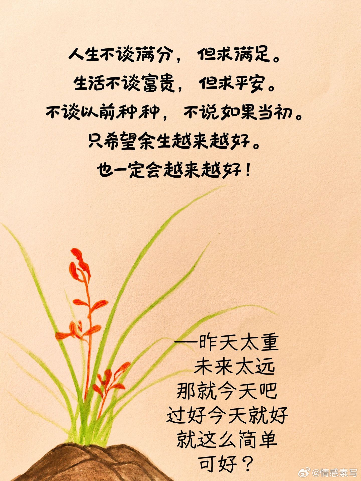 哪有完美人生让你开心的人就是对的人自己喜欢的日子就是好日子情感