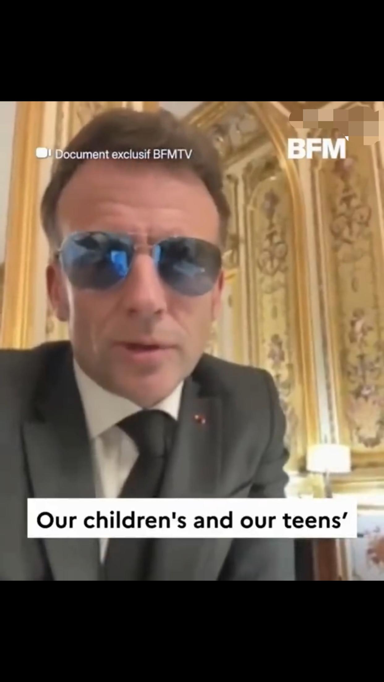 法国马克龙表示：“我们的孩子和青少年的情感不是用来出售的，也不会容许被美国平台或