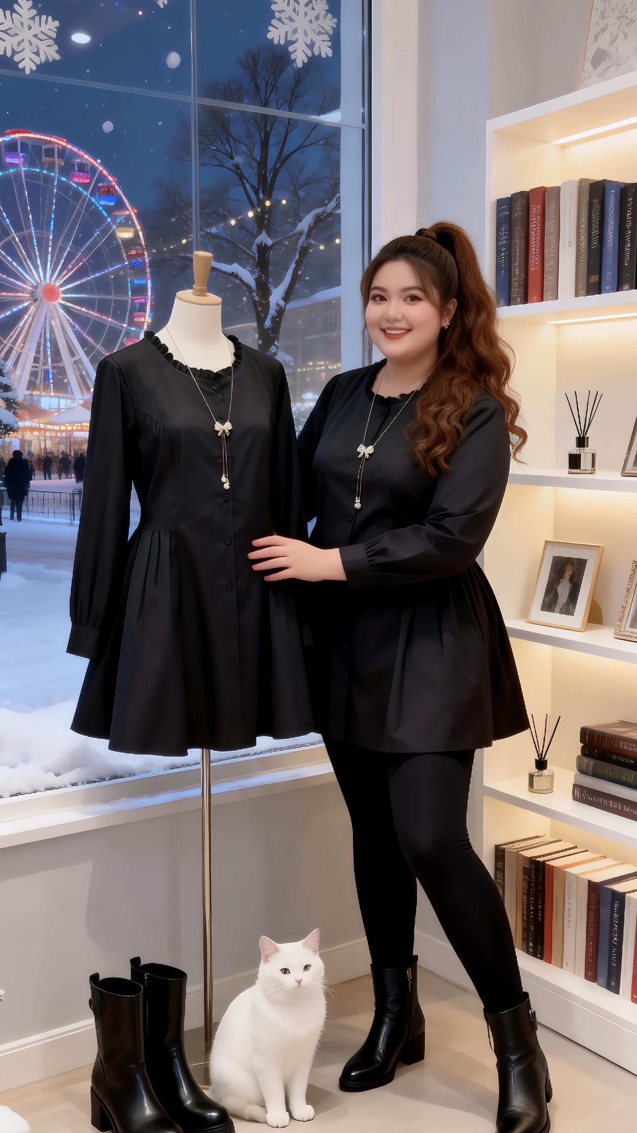 大码女装 秋冬穿搭 胖妹妹的冬季有效穿搭漂亮内搭让我赢在了穿搭起跑线显瘦穿搭