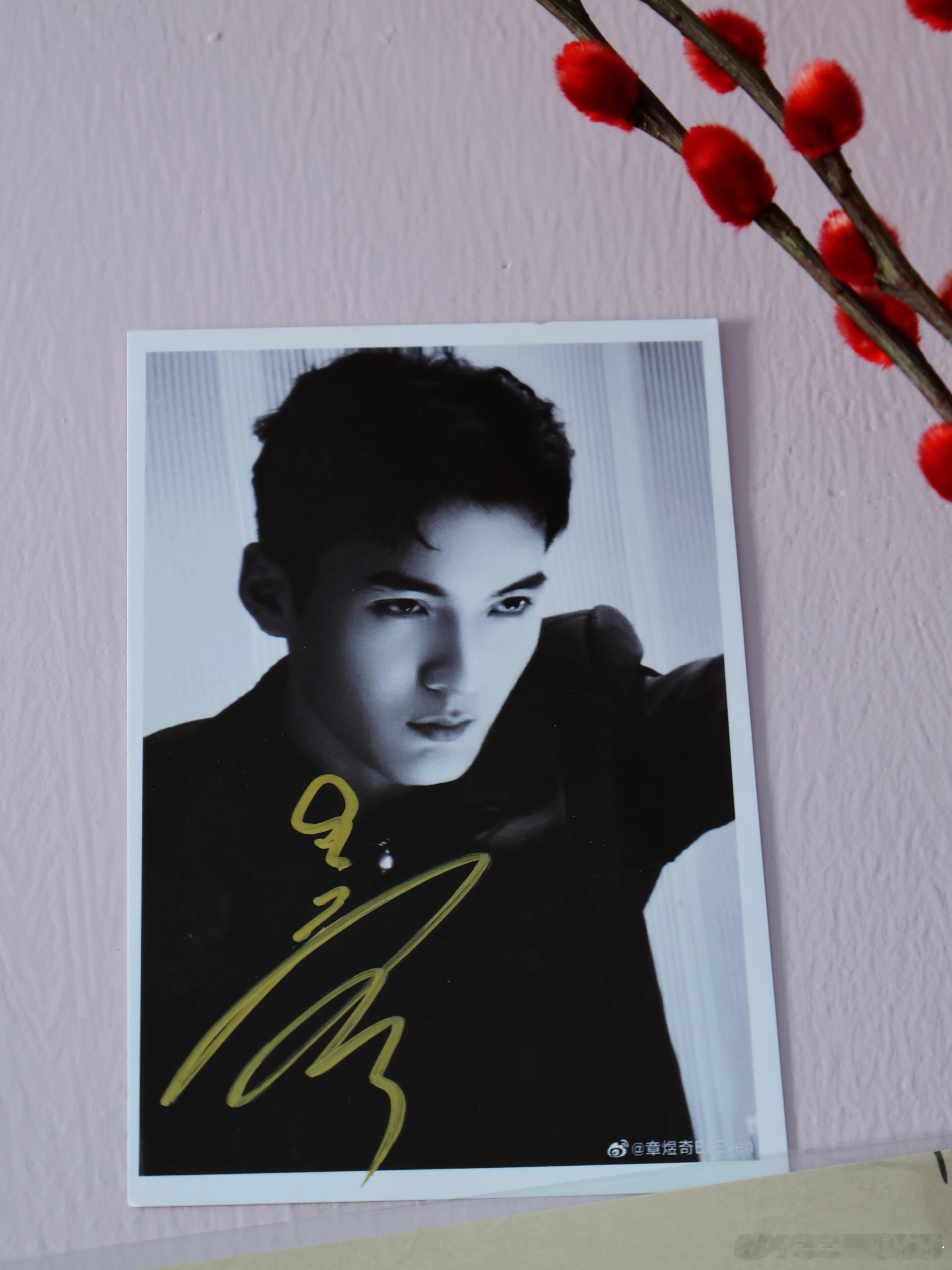 章煜奇  谢谢签名收到啦小煜奇出息了也是有站子了继续加油！踏实演戏！祝星途璀璨