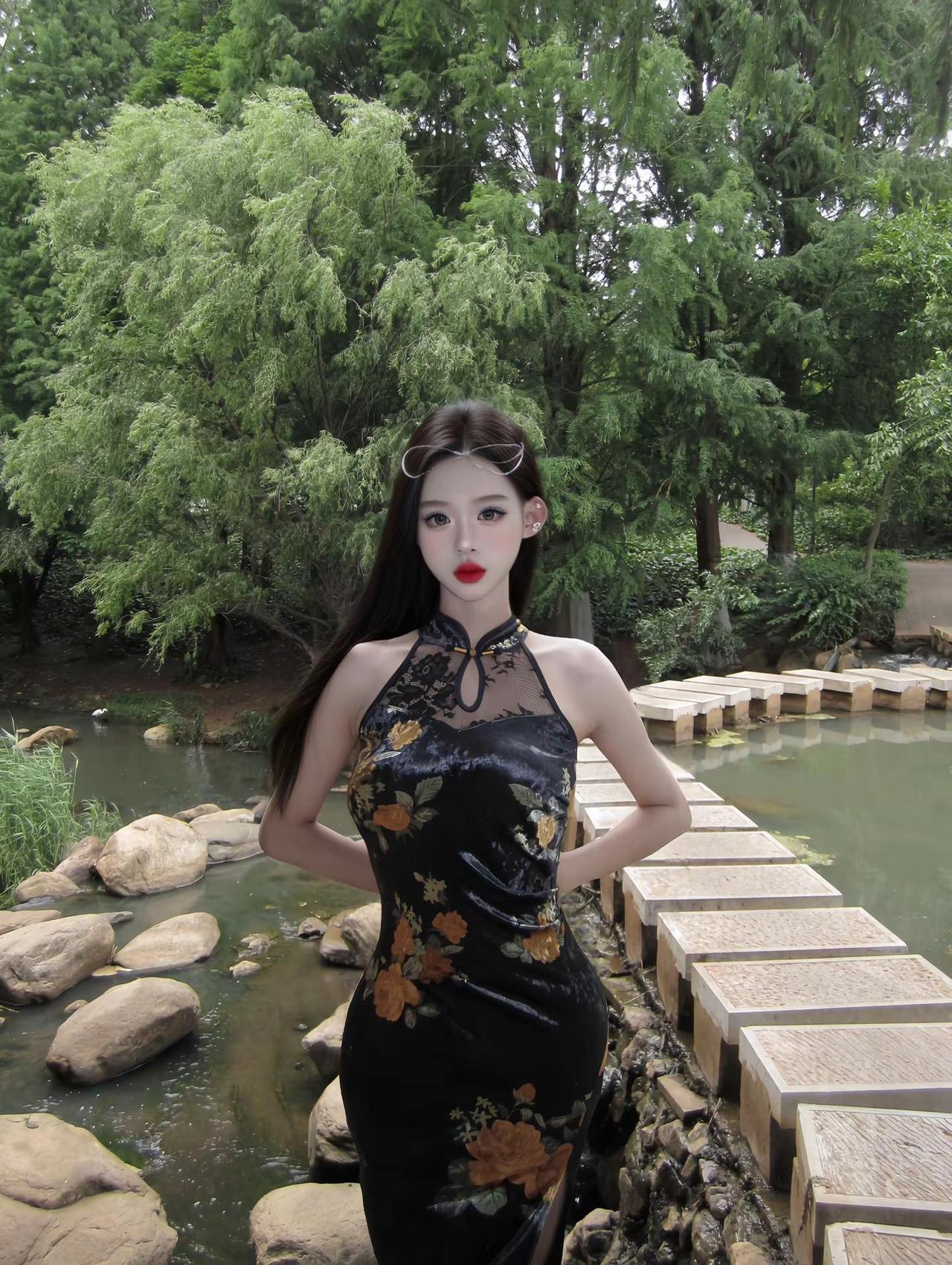 自是人生长恨水长东旗袍的高级感