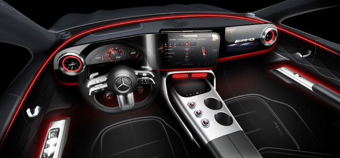 2027 款梅赛德斯 -  AMG GT 四门轿跑车的设计草图我与汽车的日常