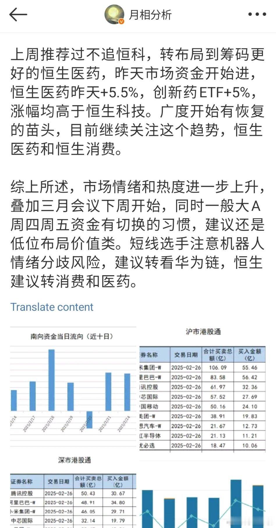 早盘v+给的建议是，做多港股的广度和华为芯片 。 