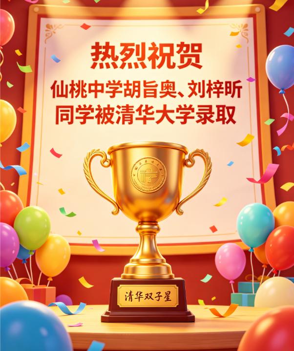 同一个学校，同一个班，同一张考卷，同一个695分——仙桃中学的胡旨奥和刘梓昕，用