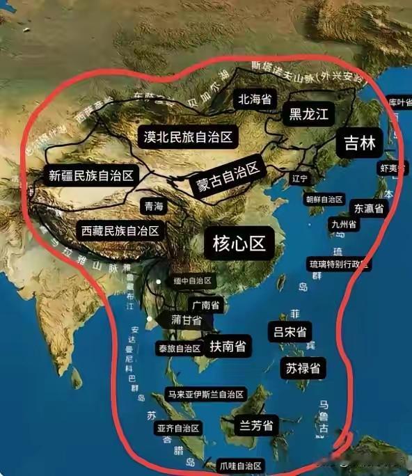中国要想真正实现本土安全，就必须拥有广阔的陆地纵深和宽广的主权海洋当屏障。

图