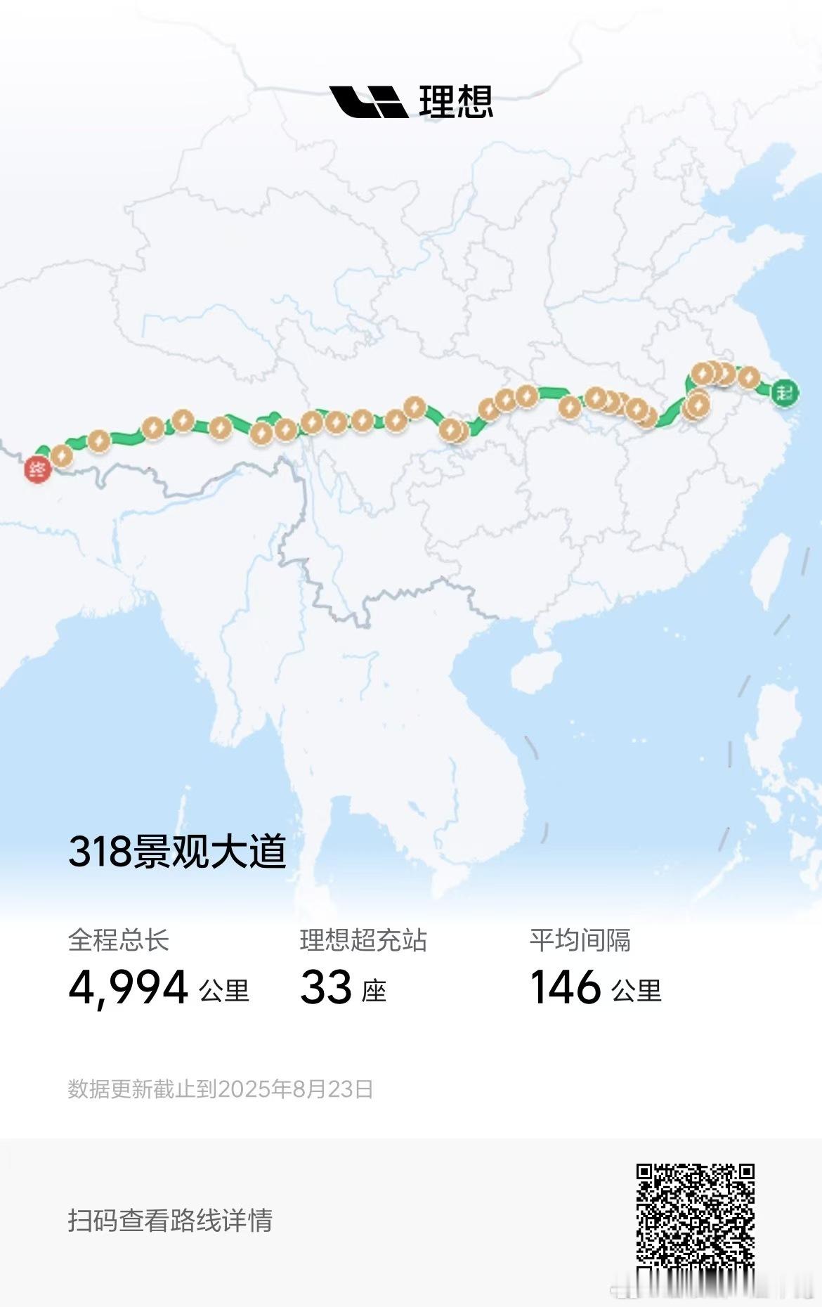G318就是太长了跑一趟全程边玩边拍的话要好久吧理想汽车理想5c超级充电站 ​​