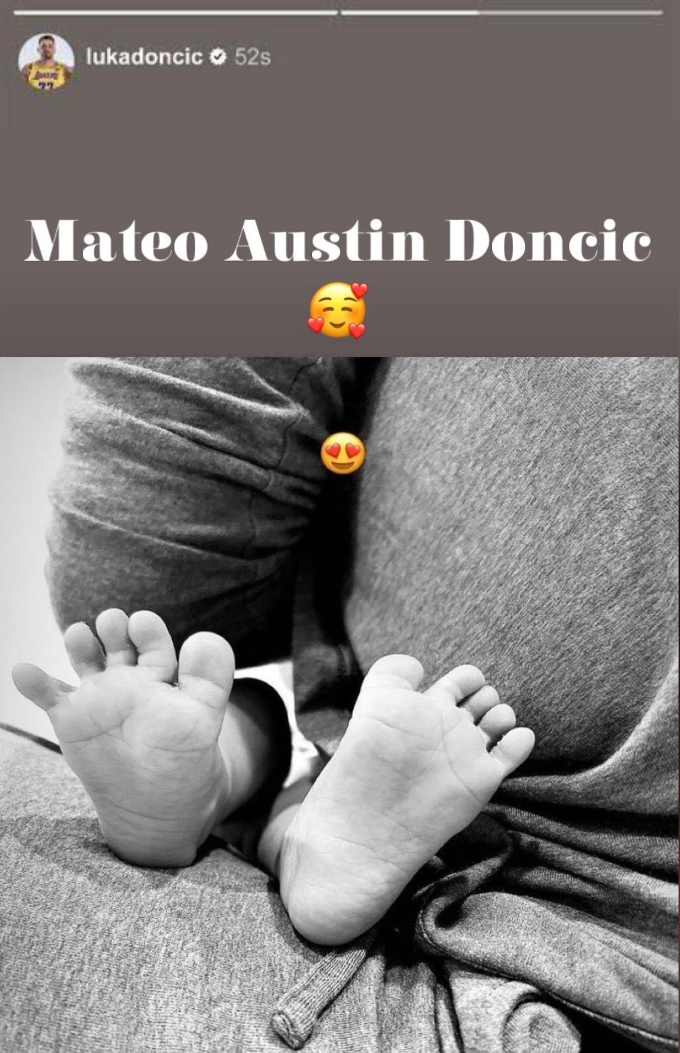 东契奇第二个孩子出生。 新赛季篮不住 东契奇