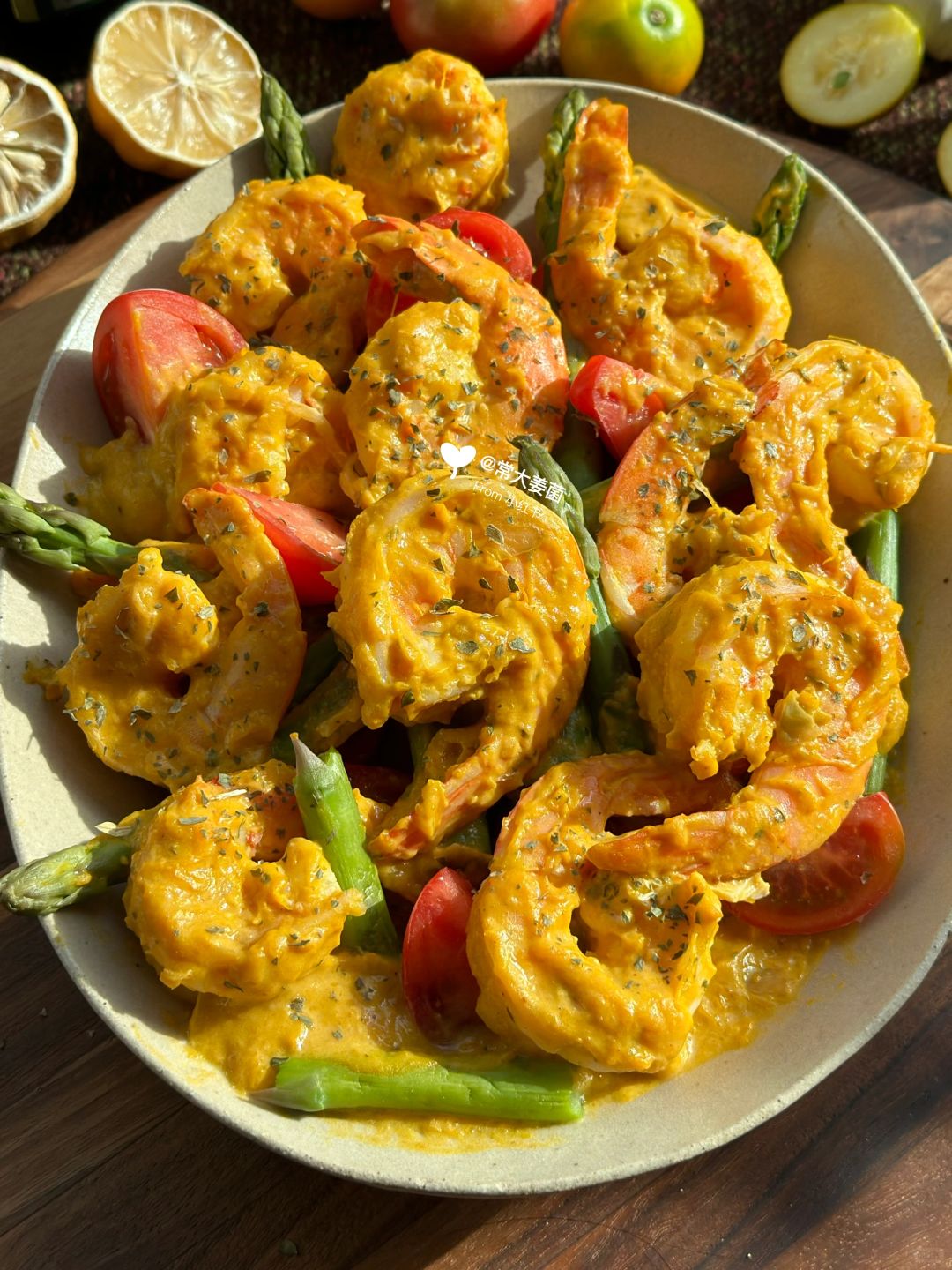 蛋黄南瓜酱裹大虾沙拉🍤🥗🎃满嘴留香！！