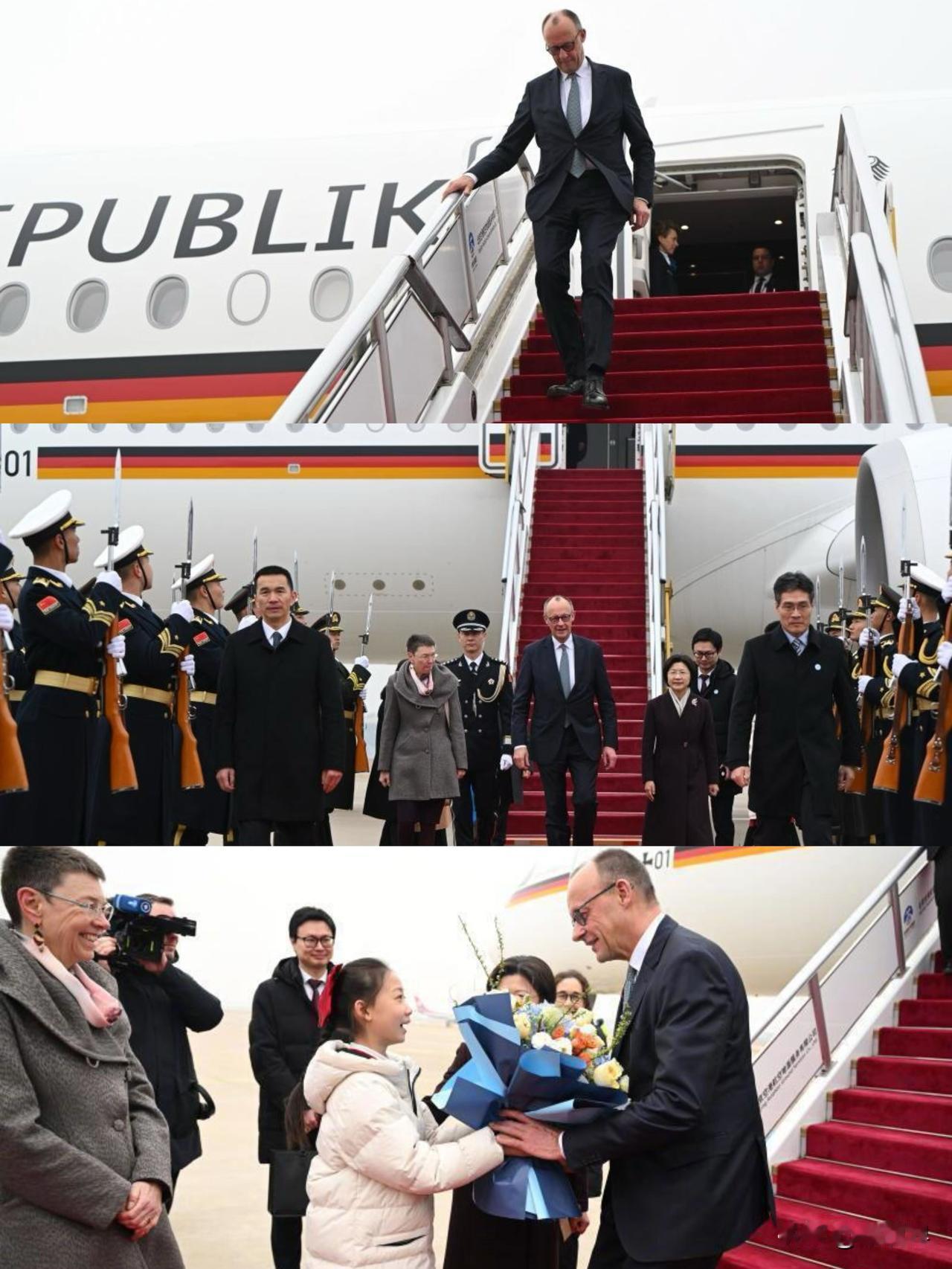 红地毯热迎！德国总 理默茨携“顶配经贸团”抵京，包括大众、宝马、奔驰、西门子、拜