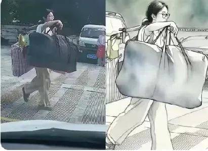 “桂林扁担女孩”最新后续：

女孩有人接，妈妈跟在后面，镜头就拍到了她一个人。