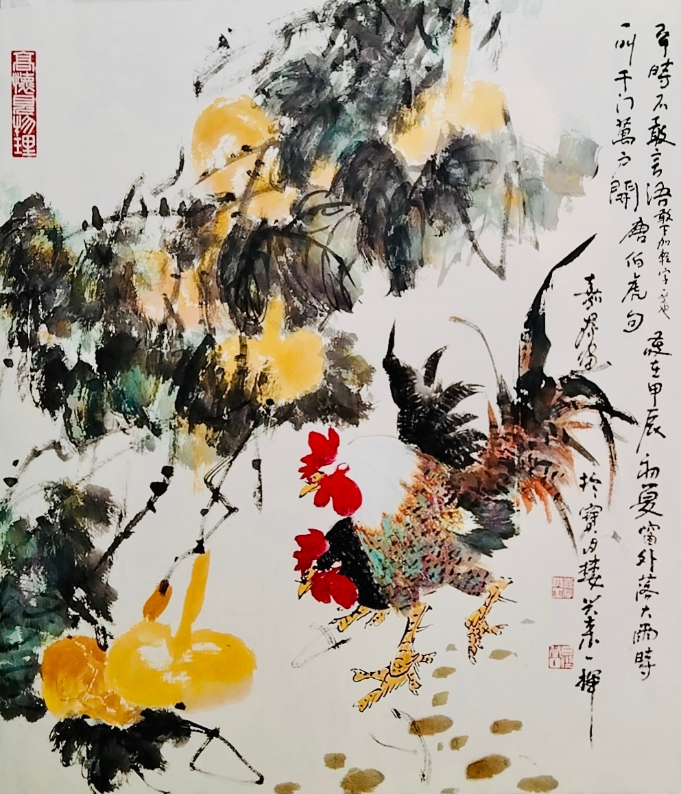 李嘉存的作品，新画的，墨迹还没干呢。李嘉诚会赚钱，李嘉存会画画。几乎所有身份需要