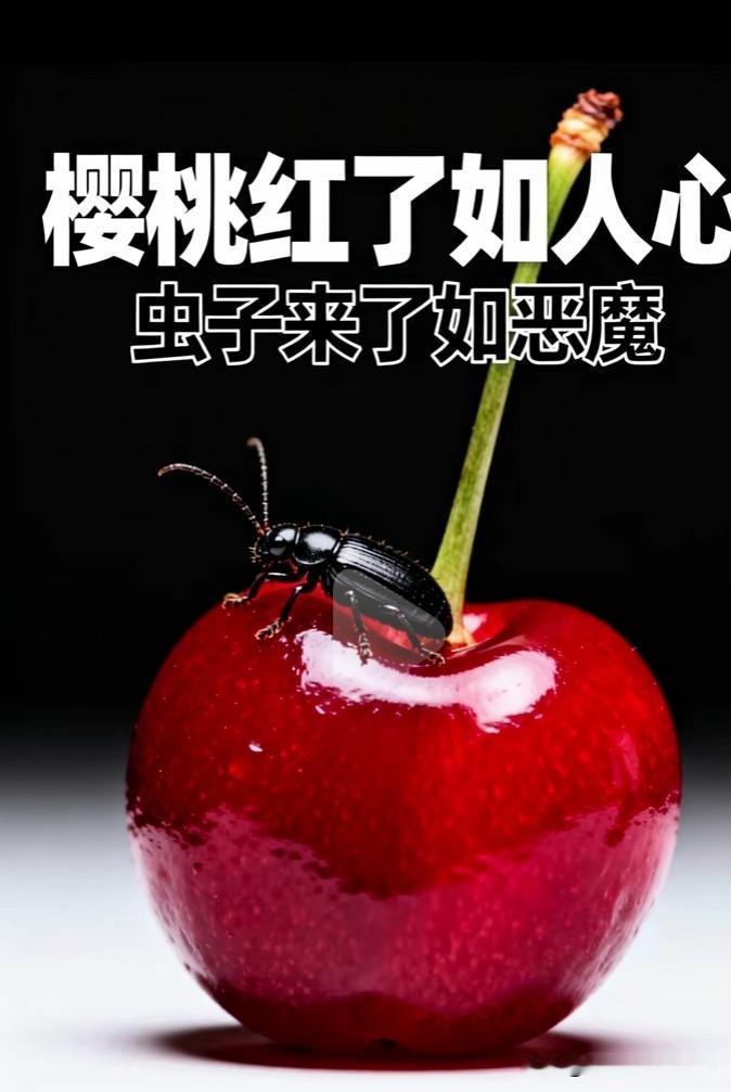 相宜用小号发了图文，配图文案写道“樱桃红了如人心，虫子来了如恶魔”！看来事到如今