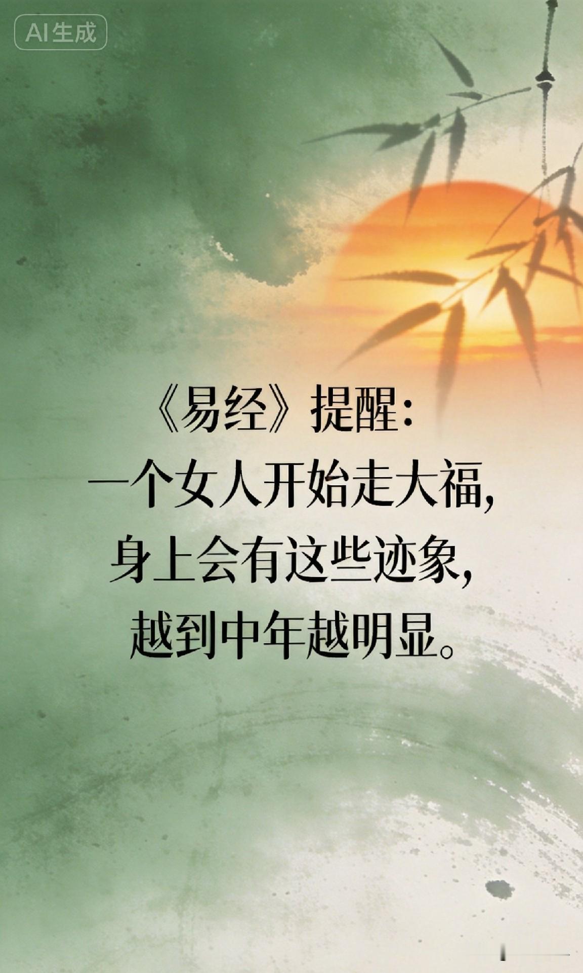 《易经》提醒：一个女人开始走大福，身上会有这些迹象，越到中年越明显。

你一定见