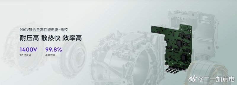 一些吉利这套900V架构的技术细节从10EV到9X现在都是这套镁合金外壳的电驱。