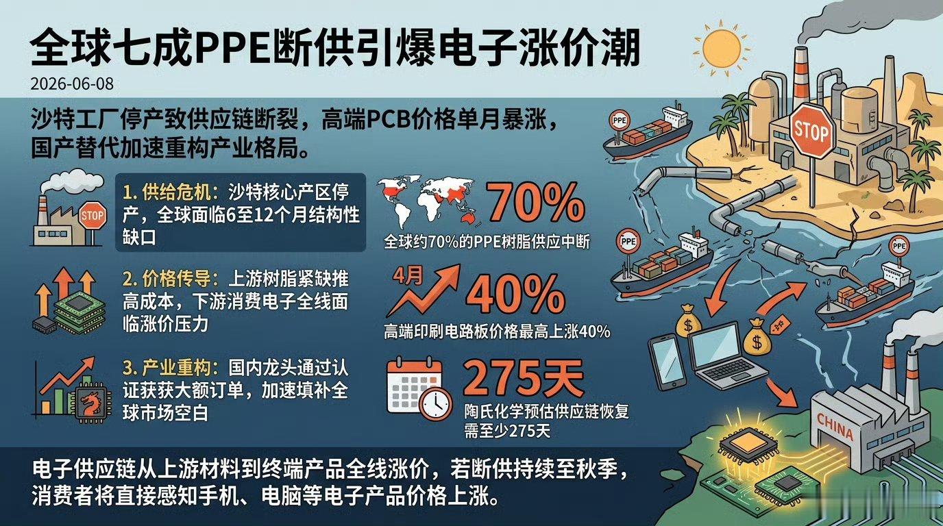 全球70%PPE树脂供应中断港股概念追踪：全球PPE树脂供应告急，PCB产业链迎