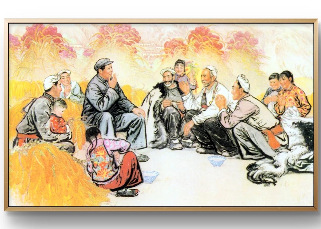 国画：知心话  作者：刘文西