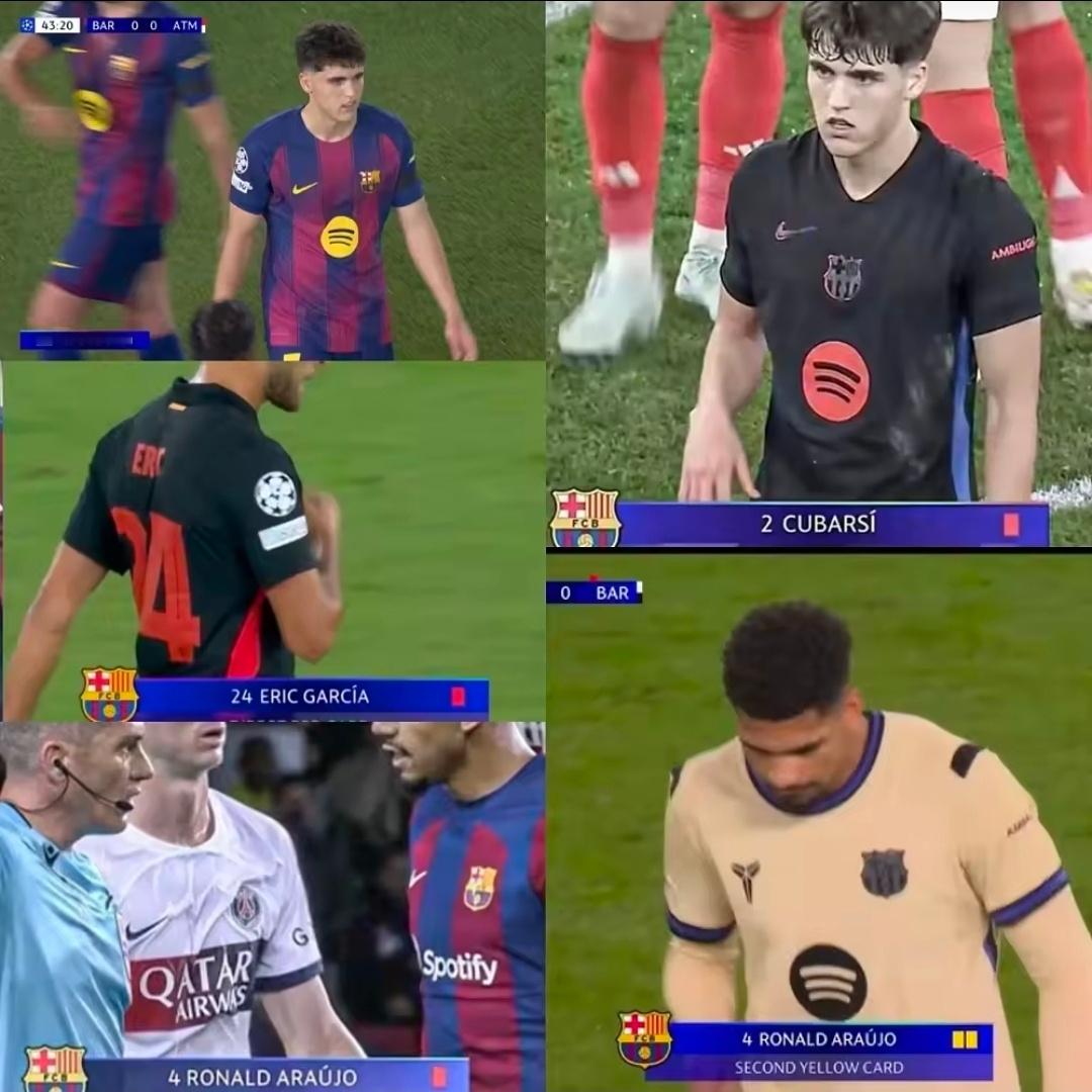 库巴西染红离场，巴萨近10赛季欧冠红牌数高居全欧第一欧冠1/4决赛首回合，巴萨客