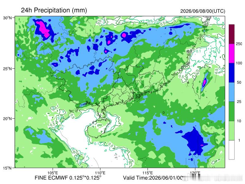 广西天气预计，6日前桂北多降雨天气，局地有暴雨或大暴雨，桂南多高温天气；7-9日