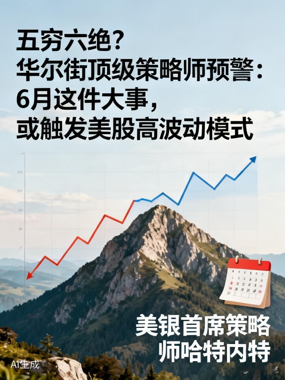 五穷六绝？华尔街顶级策略师预警：6月这件大事，或触发美股高波动模式

  “五穷