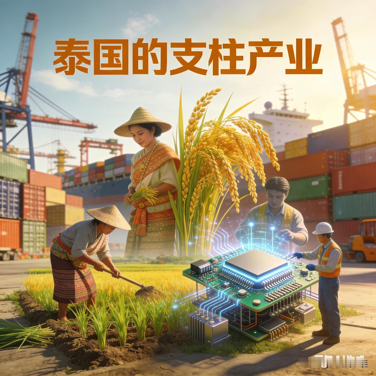 泰国核心支柱产业为制造业、旅游业、农业，另有数字经济、医疗康养等新兴支柱加速崛起