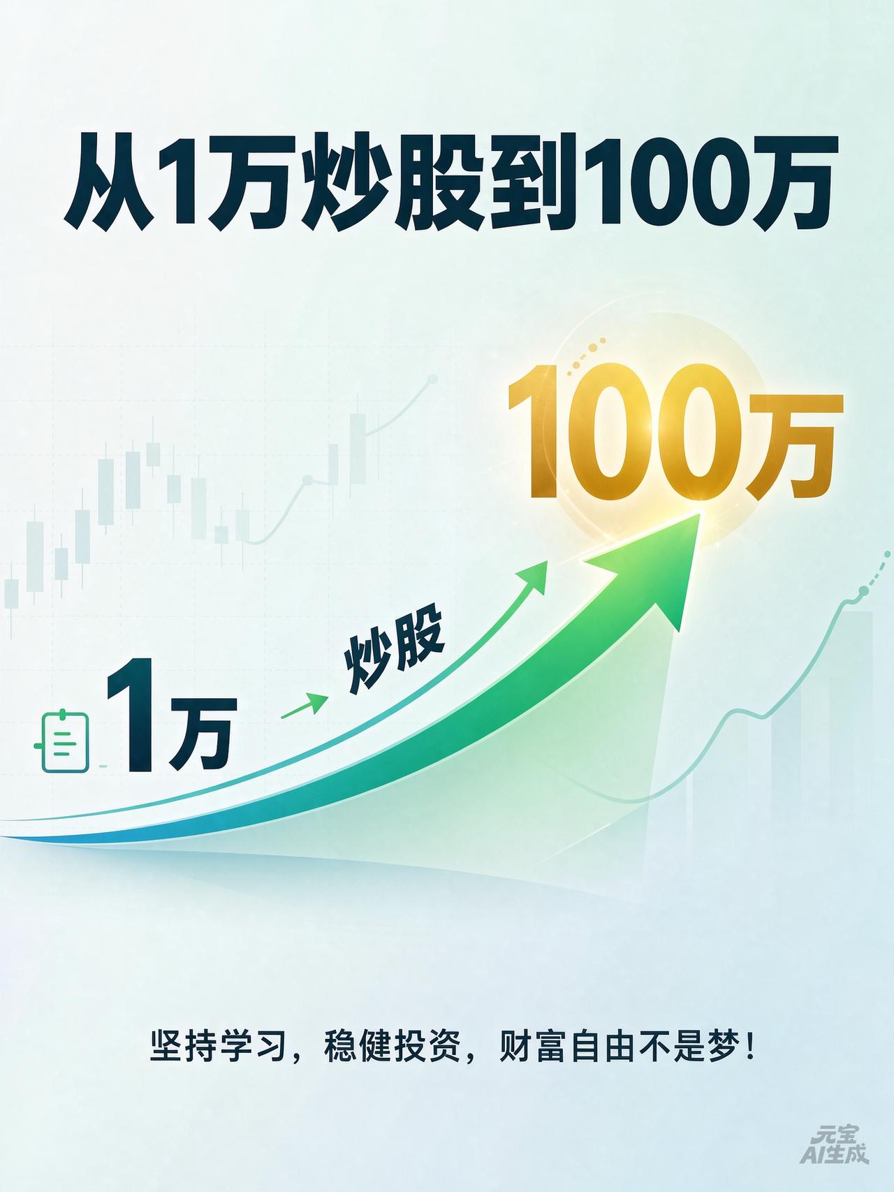 1万元炒股炒到100万！这事有可能么？先说答案，根据近些年来的股票行情，如果是高