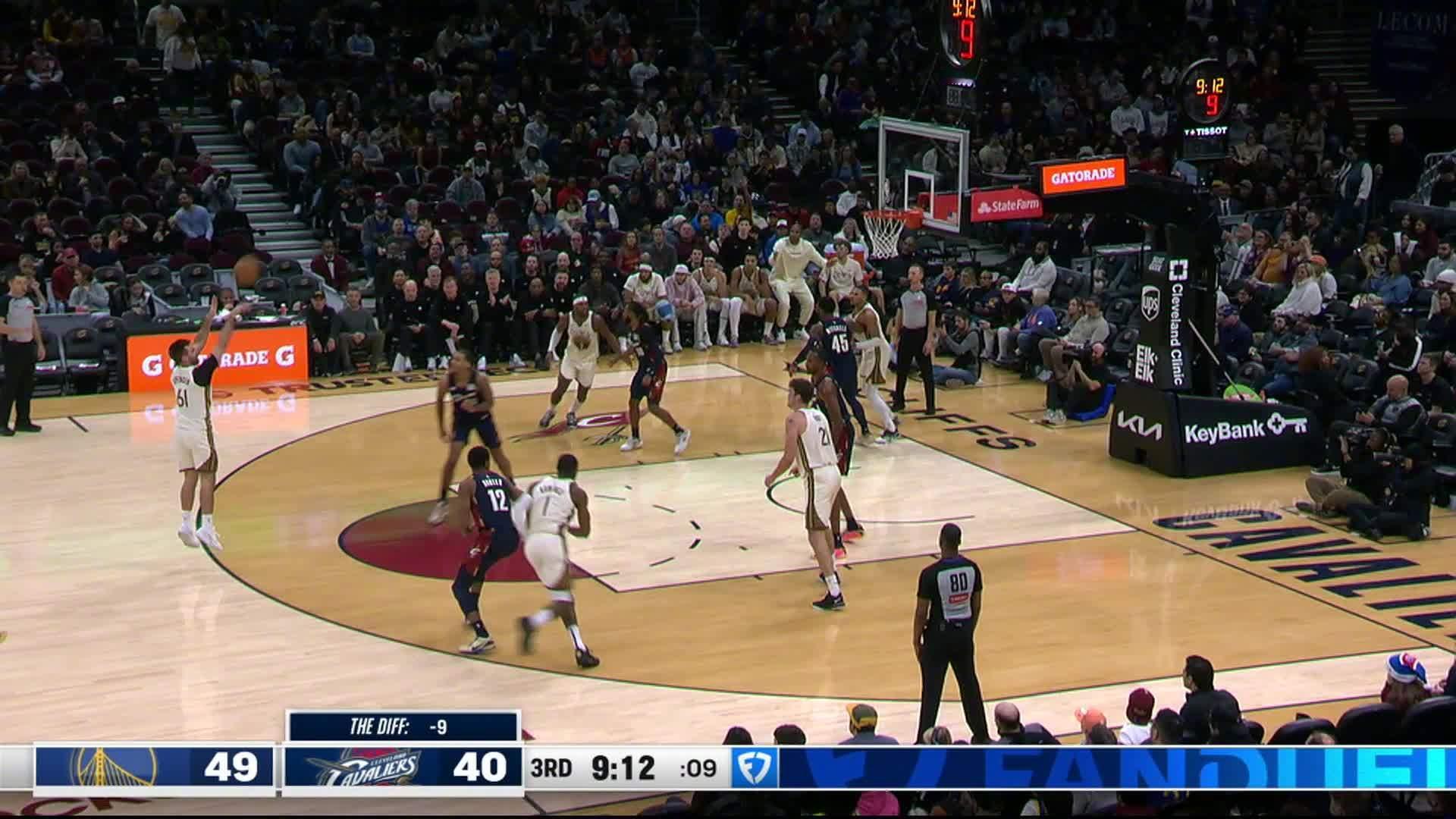 斯宾塞远投三分！勇士vs骑士