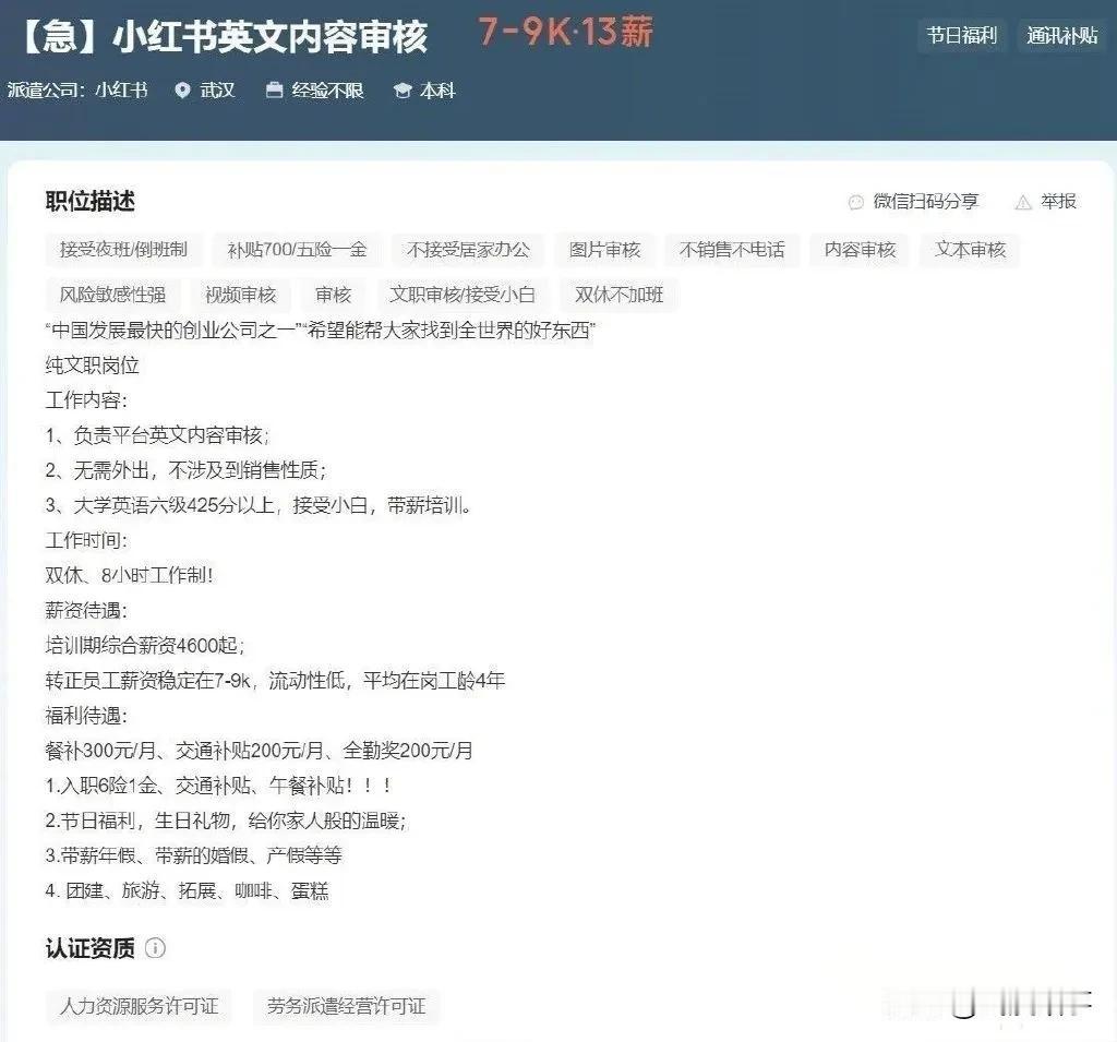 🚀小红书国际化大步向前，英文内容审核团队火速扩招！🌍

Hey小伙伴们，有个