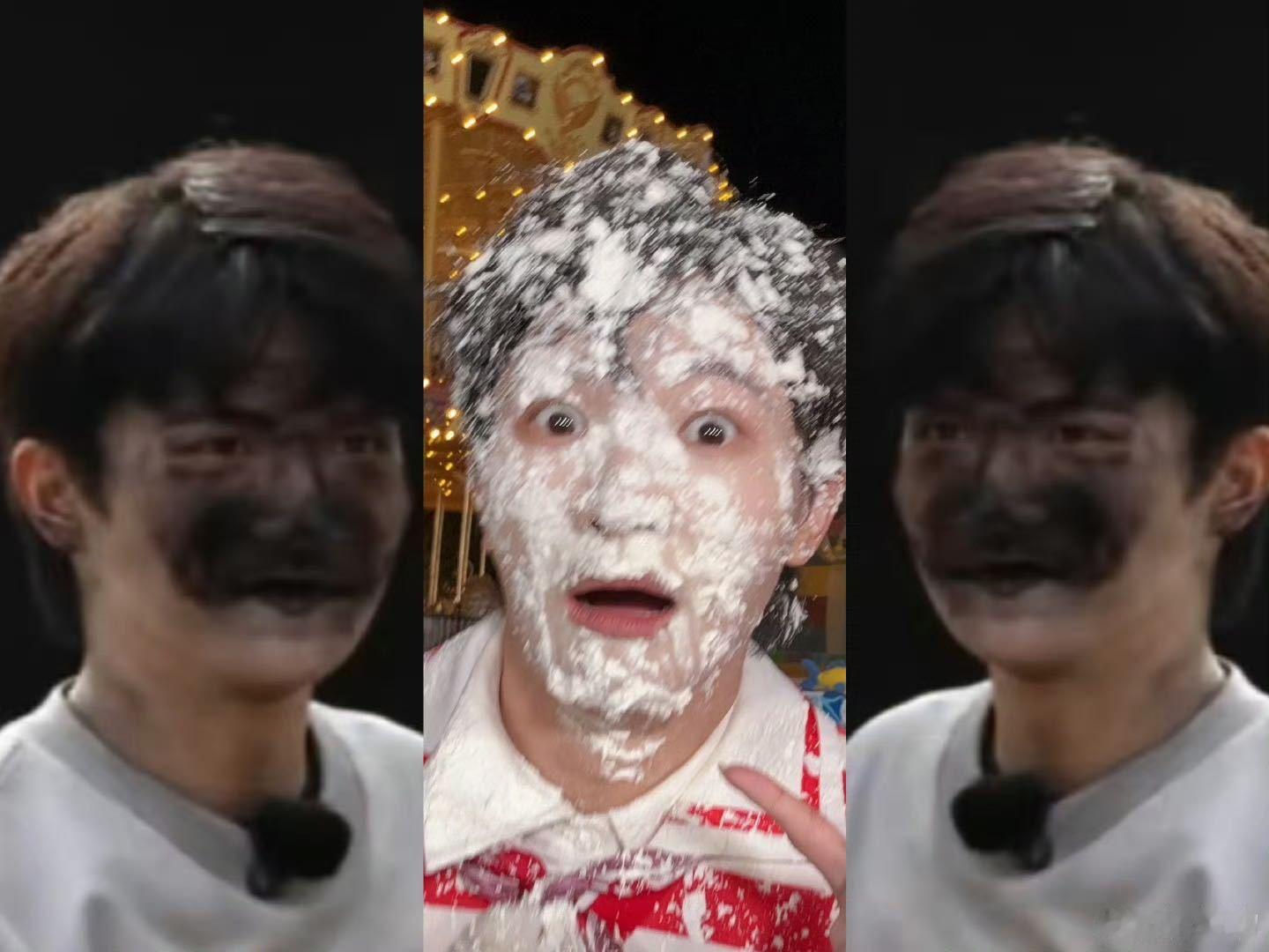 周深怎么变暹罗猫了深深子录跑男是去挖煤了吗？从白到黑渐变过度自然，网友：这锅灰摸