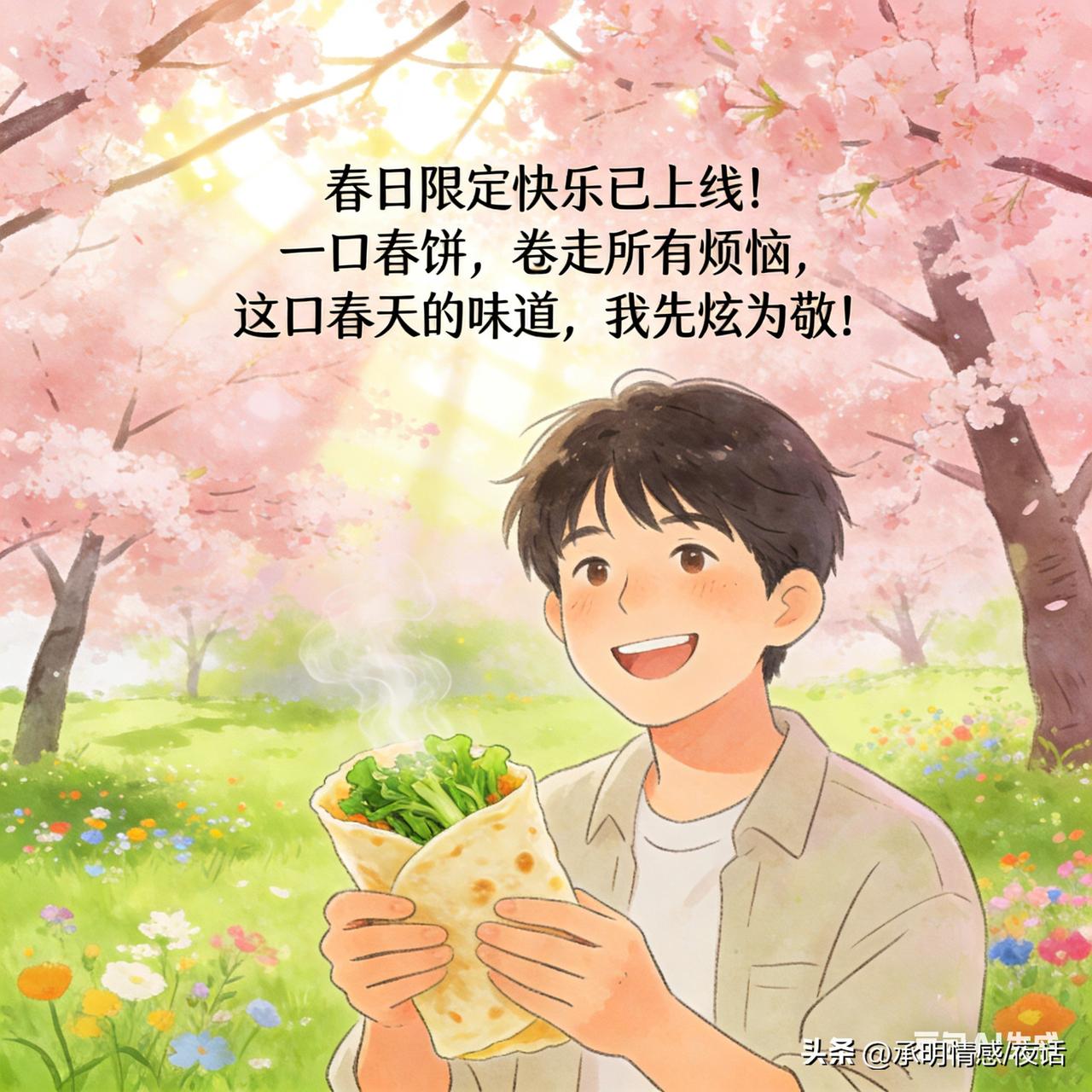 春日生活打卡季春日限定快乐已上线！一口春饼，卷走所有烦恼，这口春天的味道，我先炫