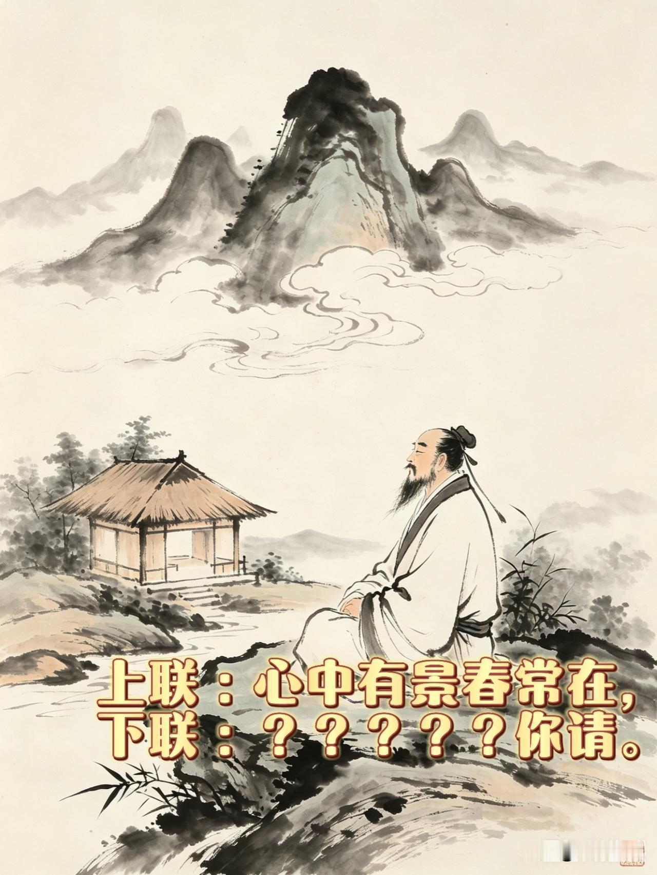 最近闲下来总爱琢磨短句，偶然得一句上联，自觉还算顺口有意境。可轮到对下联时，却怎
