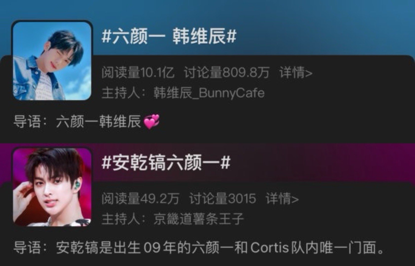 安乾镐和韩维辰颜值认可度就像两人 CT 热度一样吧？ 