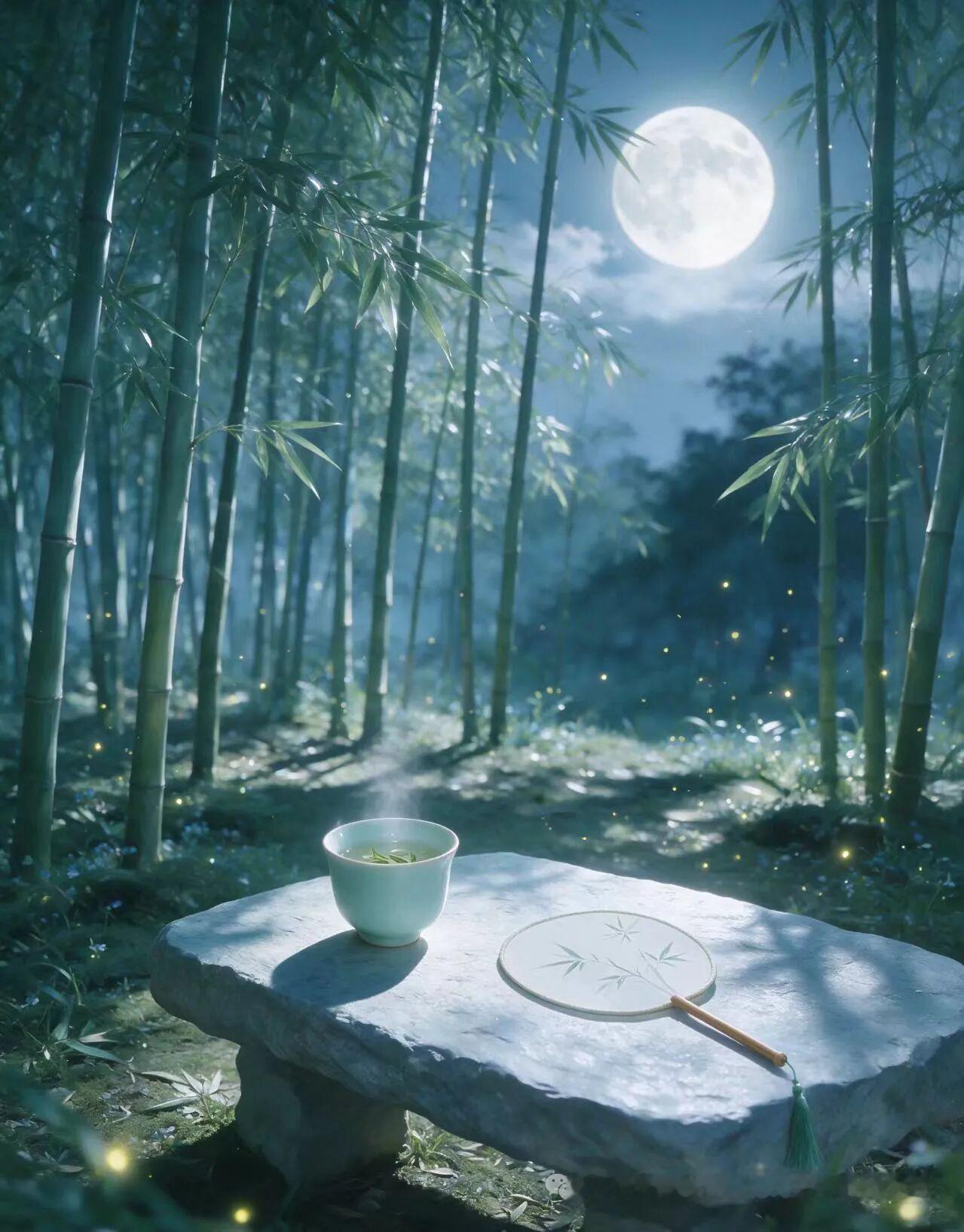 南窗一剪梅 · 静夜

霜点过流萤。朗魄依窗皎洁明。褪去乔装还本色，风也轻轻。月