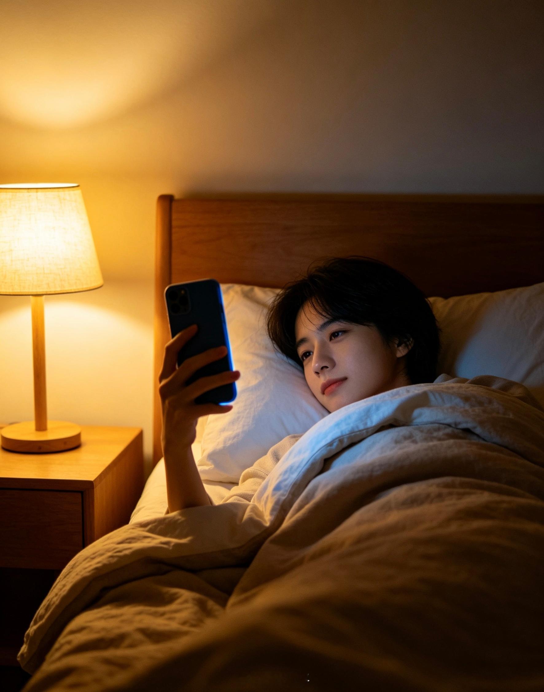 睡前刷手机的正确方法①睡前开夜灯玩手机；②尽量只玩20分钟以内。你们能做到吗？