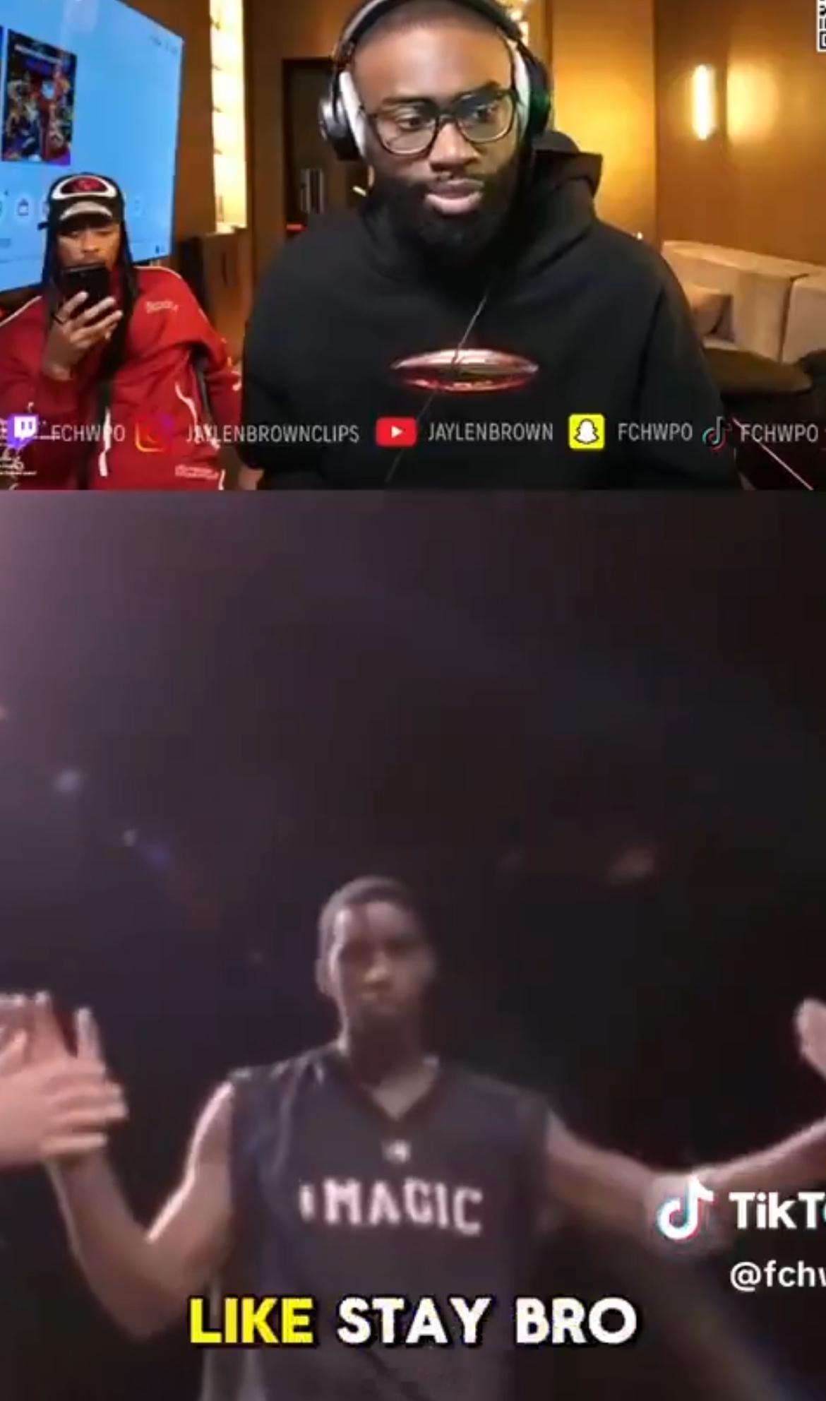 杰伦·布朗说他在困难的时候考虑过离开波士顿，但麦迪鼓励他留下，克服困难实现目标。