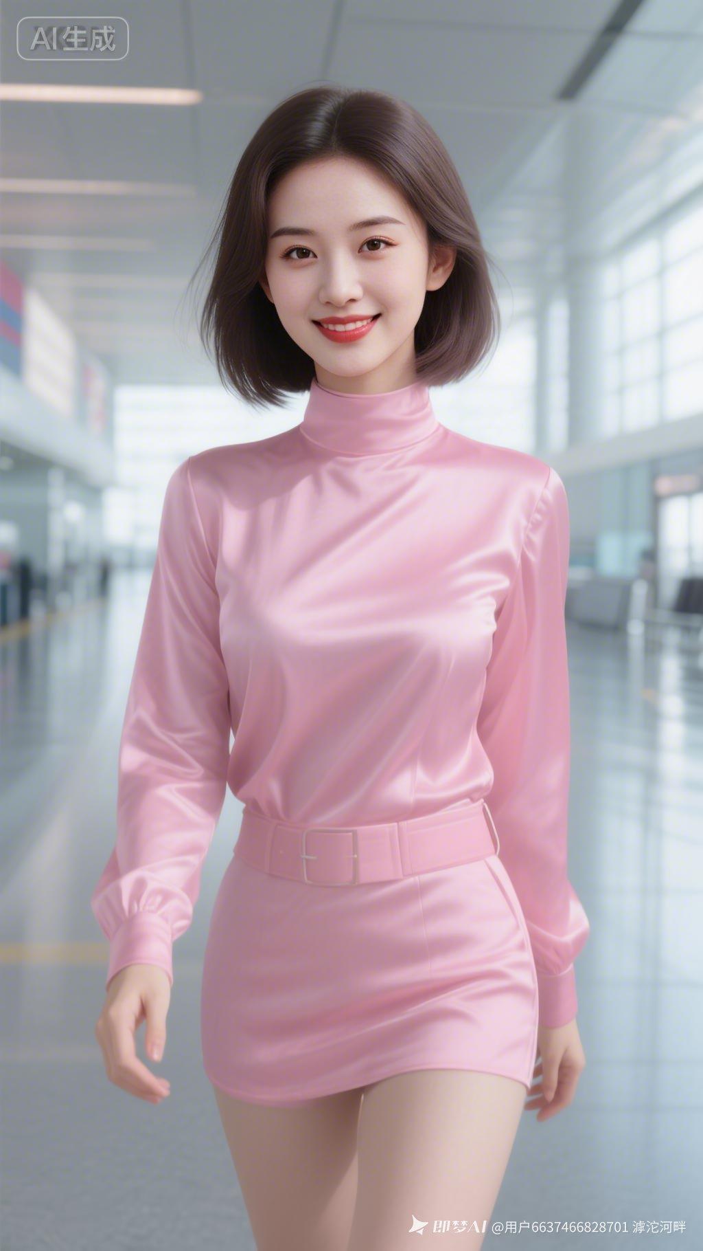 甜美粉嫩职场穿搭，自信微笑，元气满满！💕✨