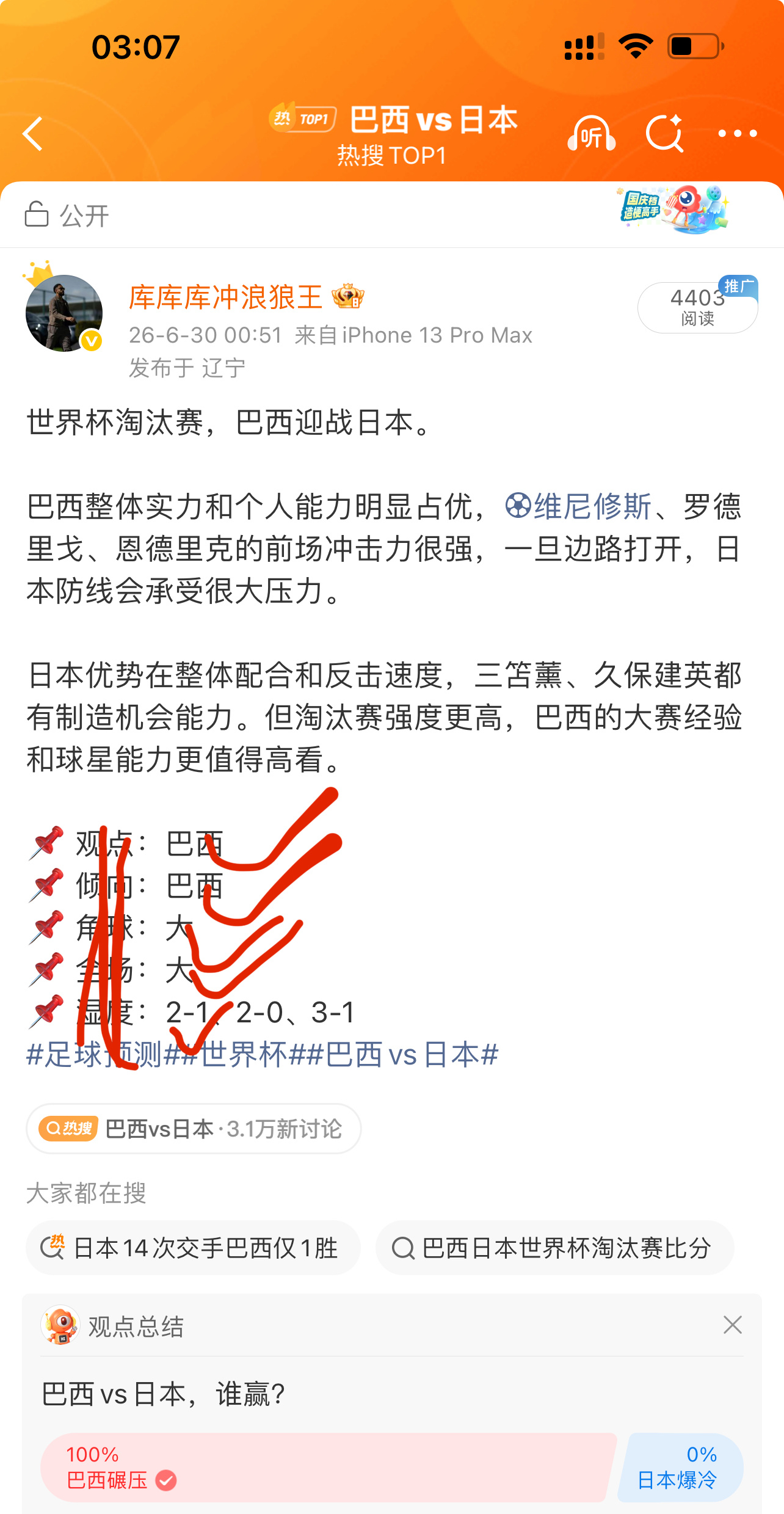 世界杯淘汰赛，巴西二比一日本这场真是踢到最后才见真晓，日本节奏和任性很强，但巴西