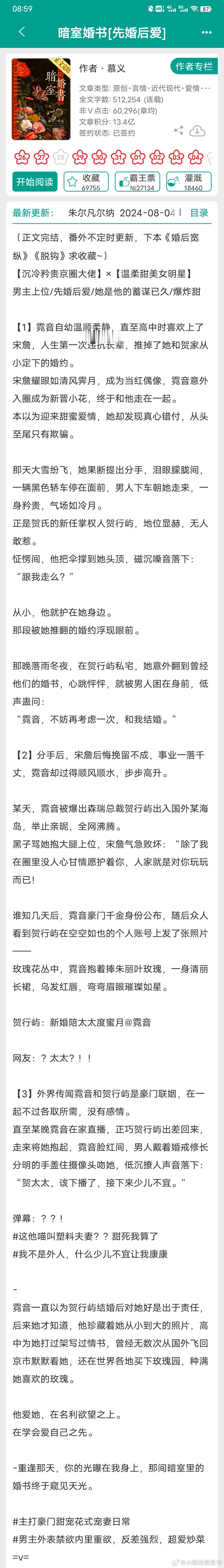 #小说推文[超话]##宝藏小说推荐官##我的夏日书单##总裁豪门小说# [微风]
