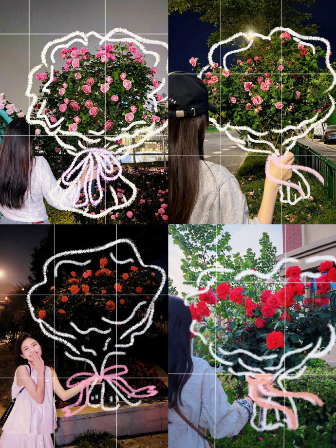 不是“一束花，而是一树花”超火的花树拍照姿势 