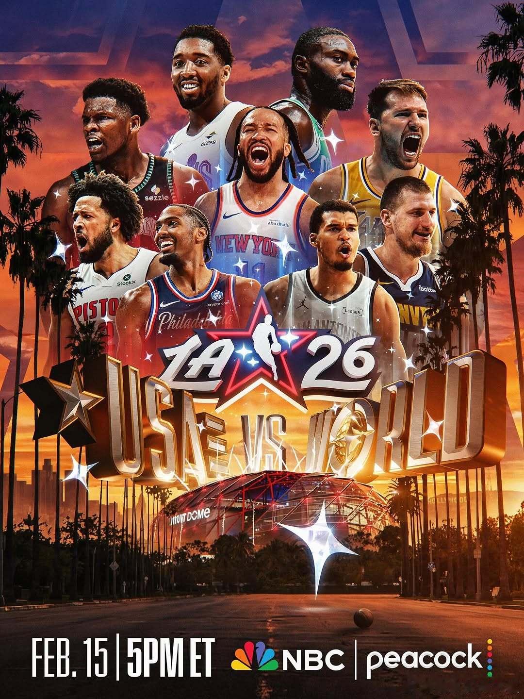 全明星正赛明天上午6:00开打！全新三队循环制第一节：USA Stars vs 