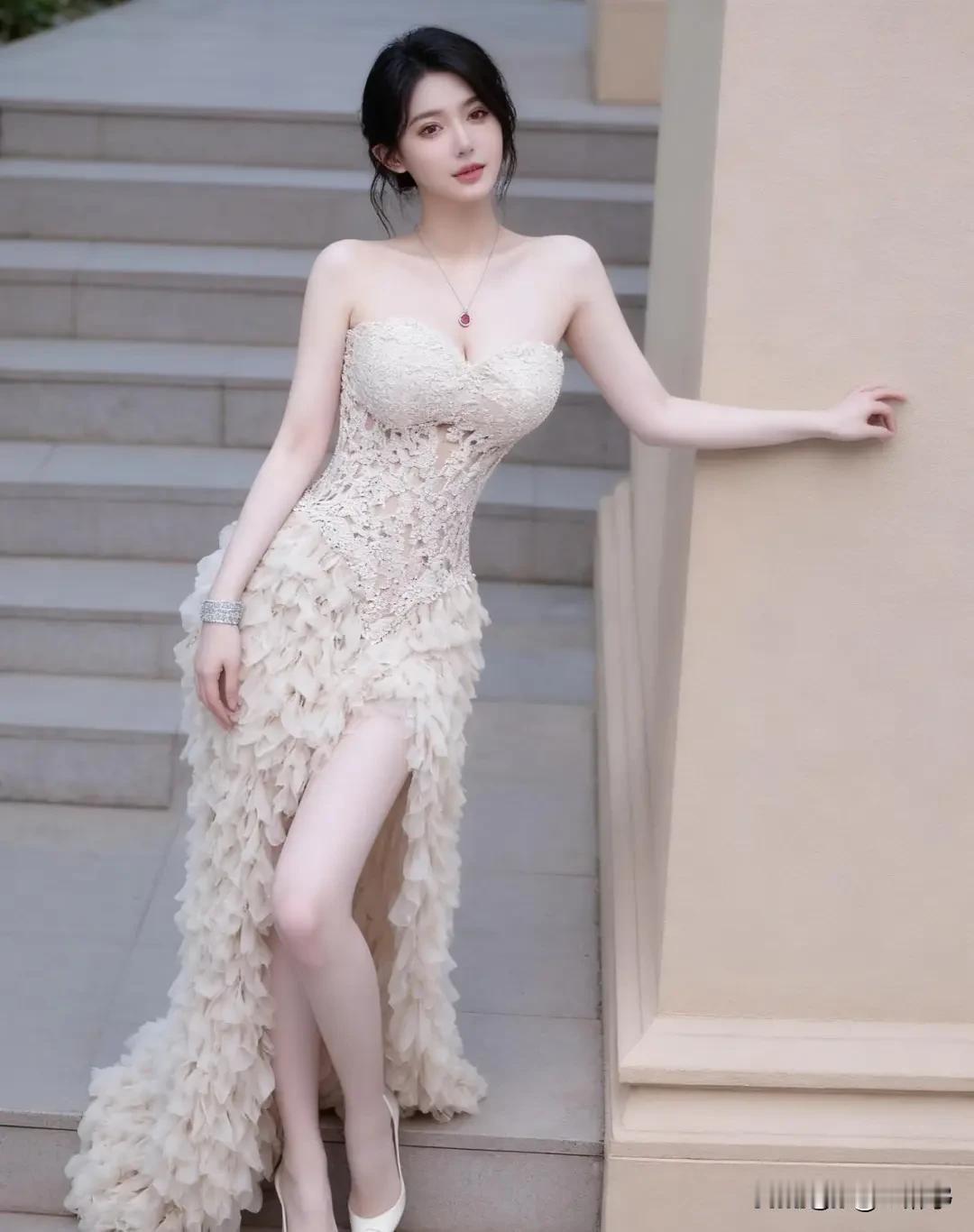 优雅蕾丝长裙，甜美少女心，拍照姿势满分！👗💖📸