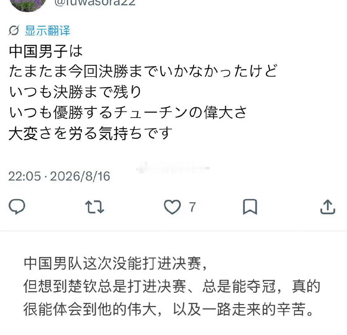 日网友感慨王楚钦每次都进决赛不易 🔥外网一条评论引人深思：男子乒坛群雄四起，高