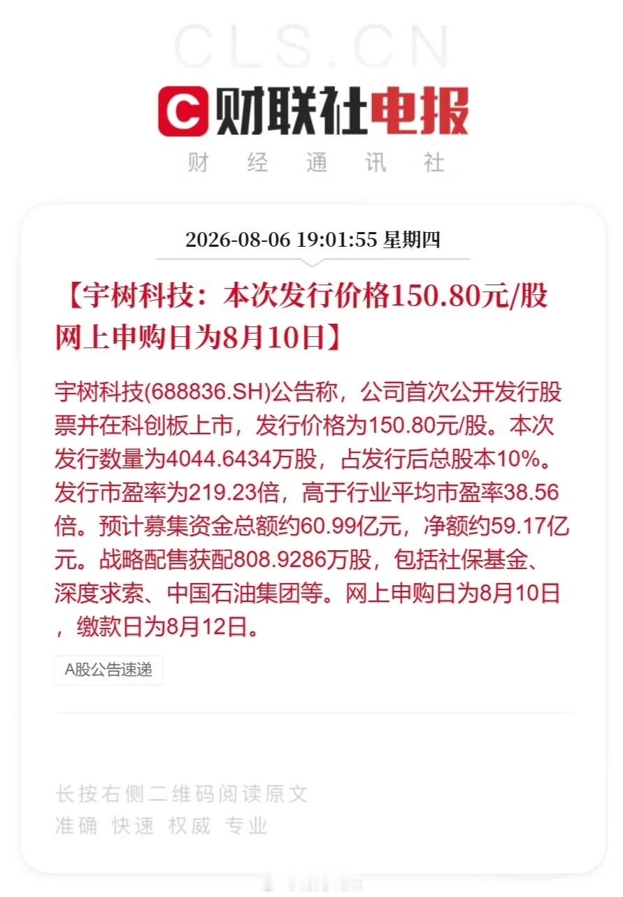 宇树科技发行价150.8元 伙伴们，有没有搞头？发行市盈率219.23倍，宇树确