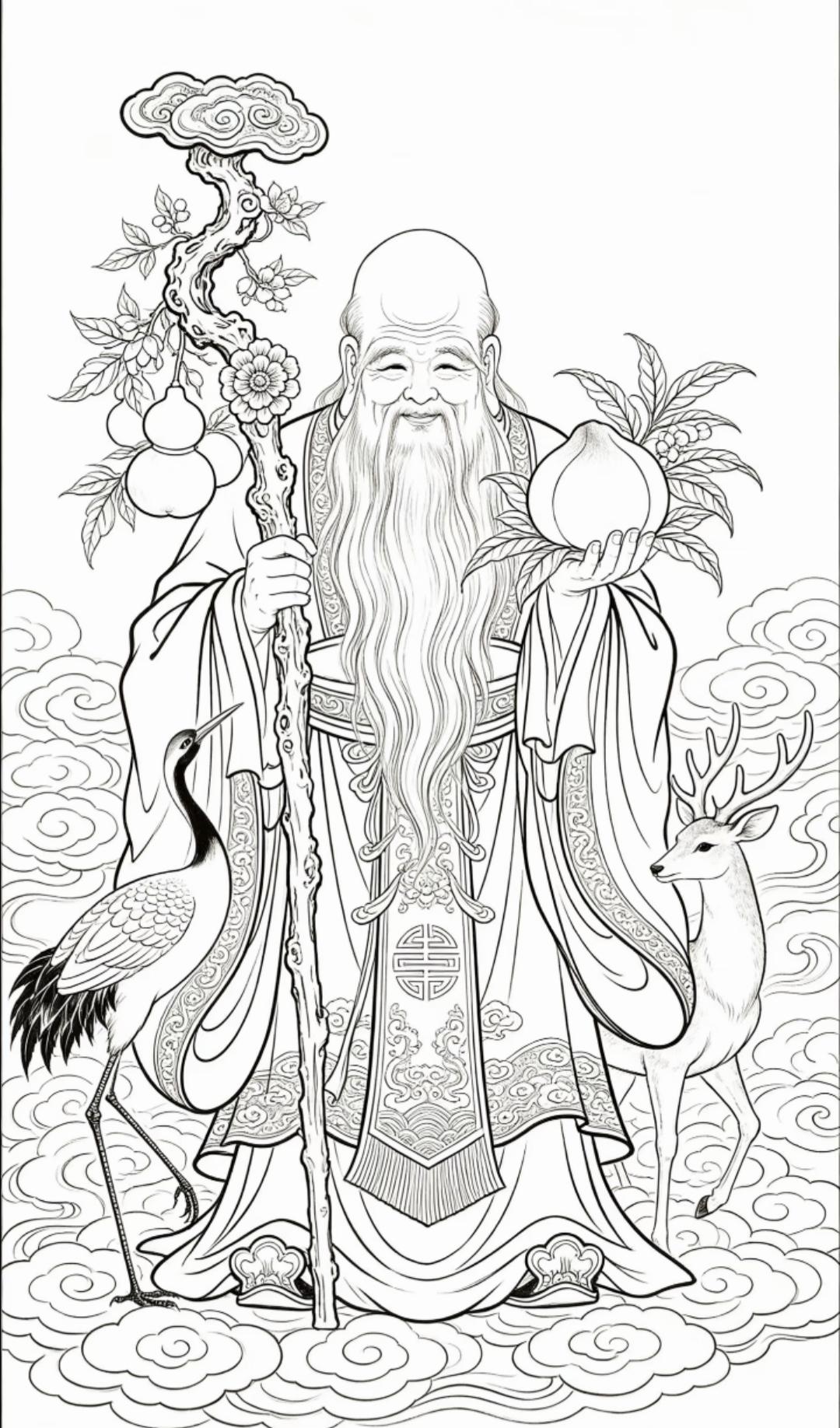 素材|南极仙翁线稿春日生活打卡季 绘画