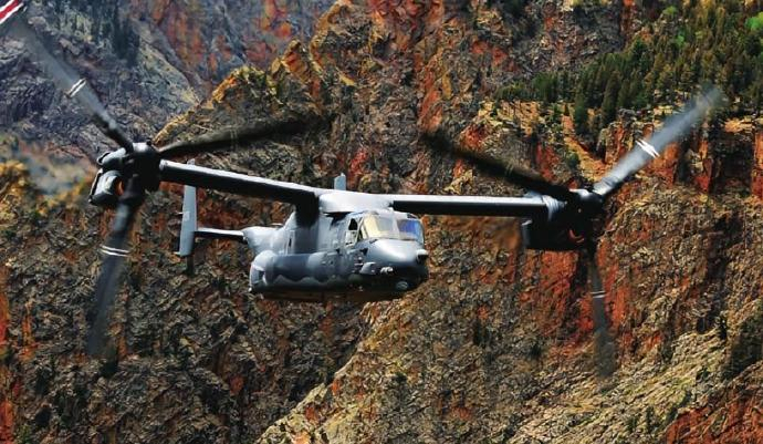每天认识一件兵器 美国V-22“鱼鹰”倾转旋翼机机身长度：17.5米旋翼直径：1