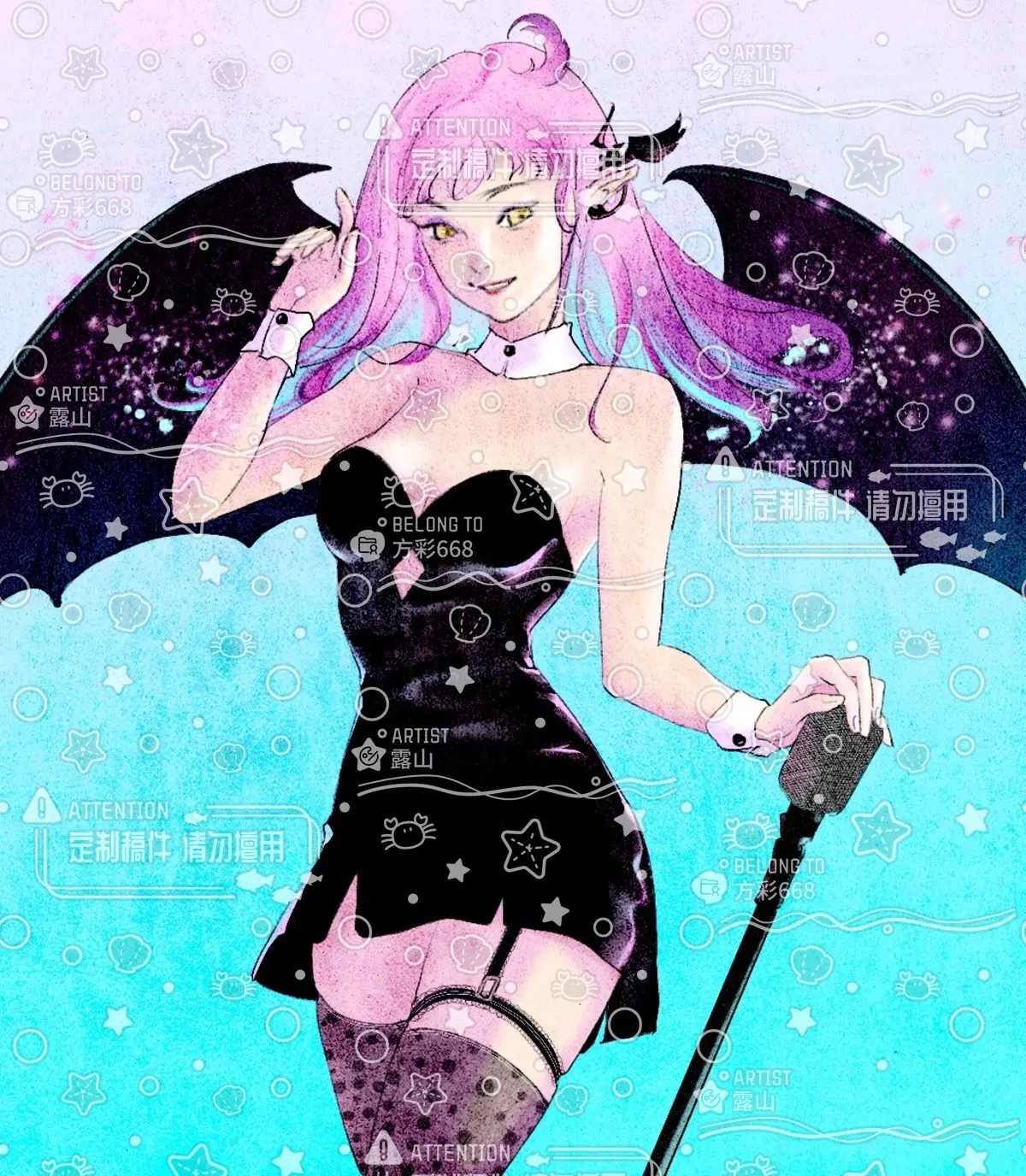 给糖芯约了一个我很喜欢的画风的稿件。