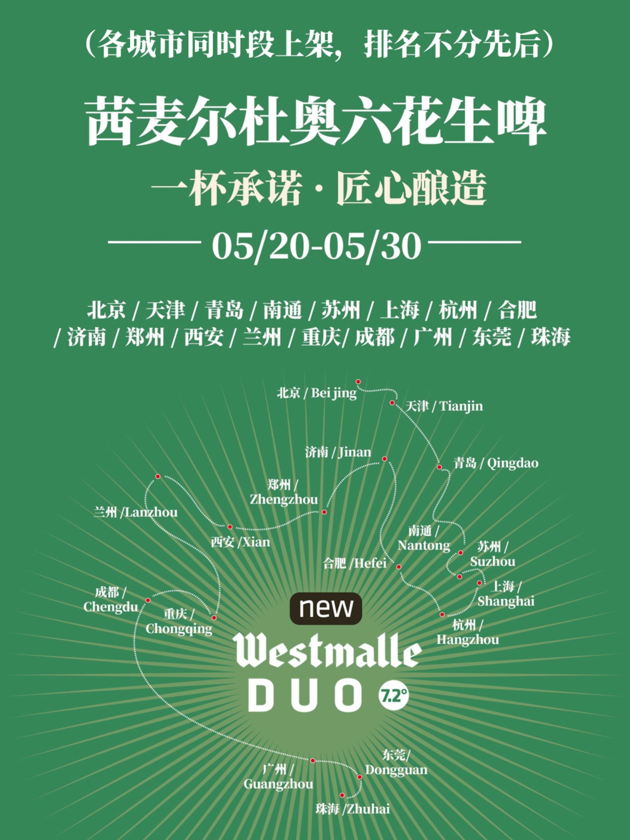 茜麦尔杜奥六花双重奏生啤全国接管活动。众所周知，比利时修道士品牌的酒厂...