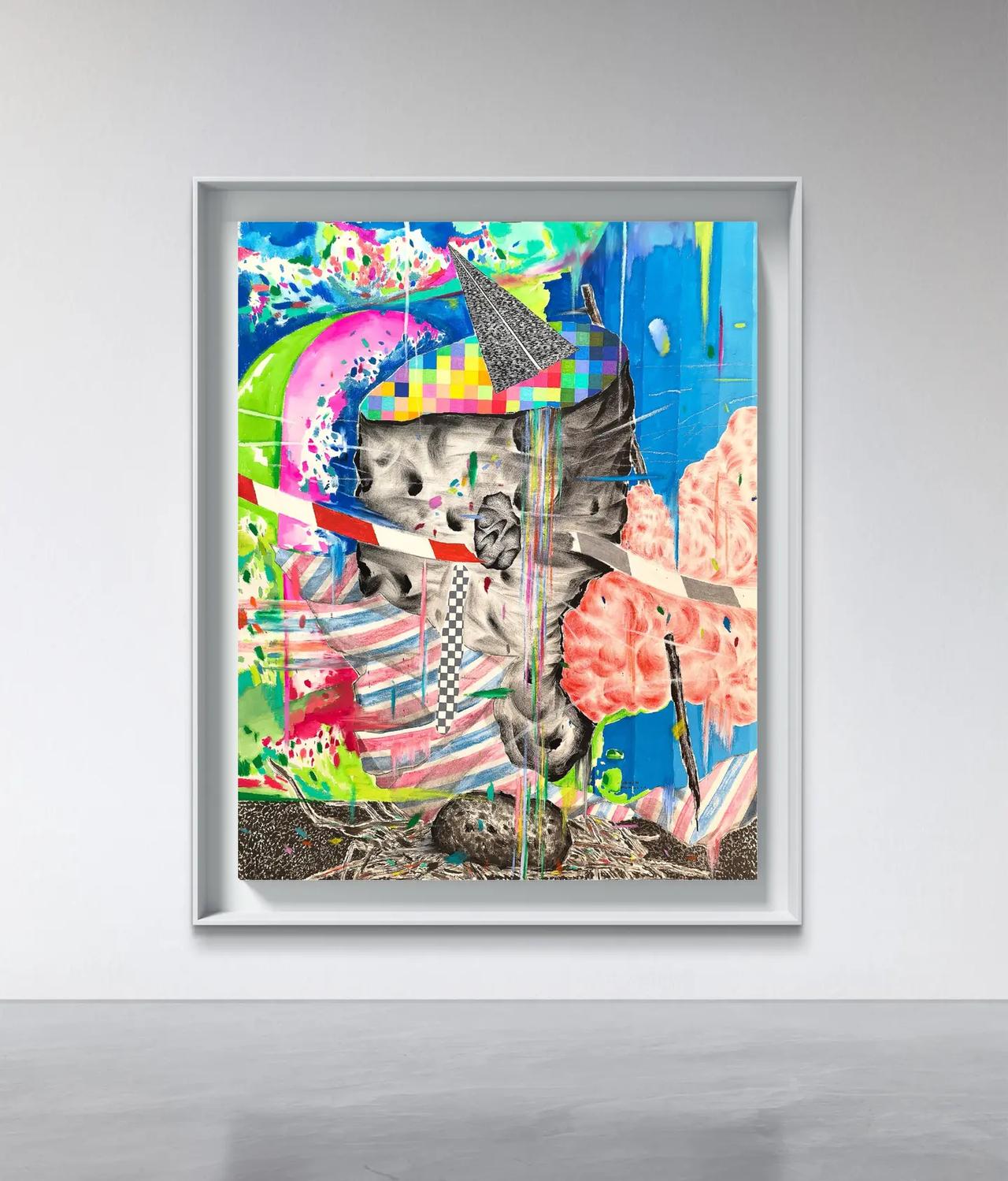 作品《精神产物》精神产物，纸本综合材料，120×97cm，2026艺术 绘画 当