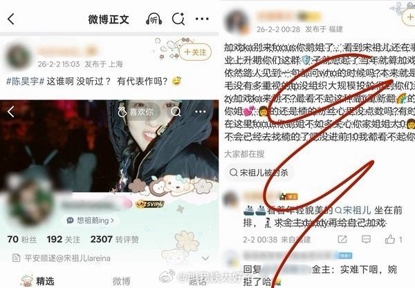 陈昊宇和宋祖儿粉丝怎么交流起来了？这俩家有什么恩怨吗