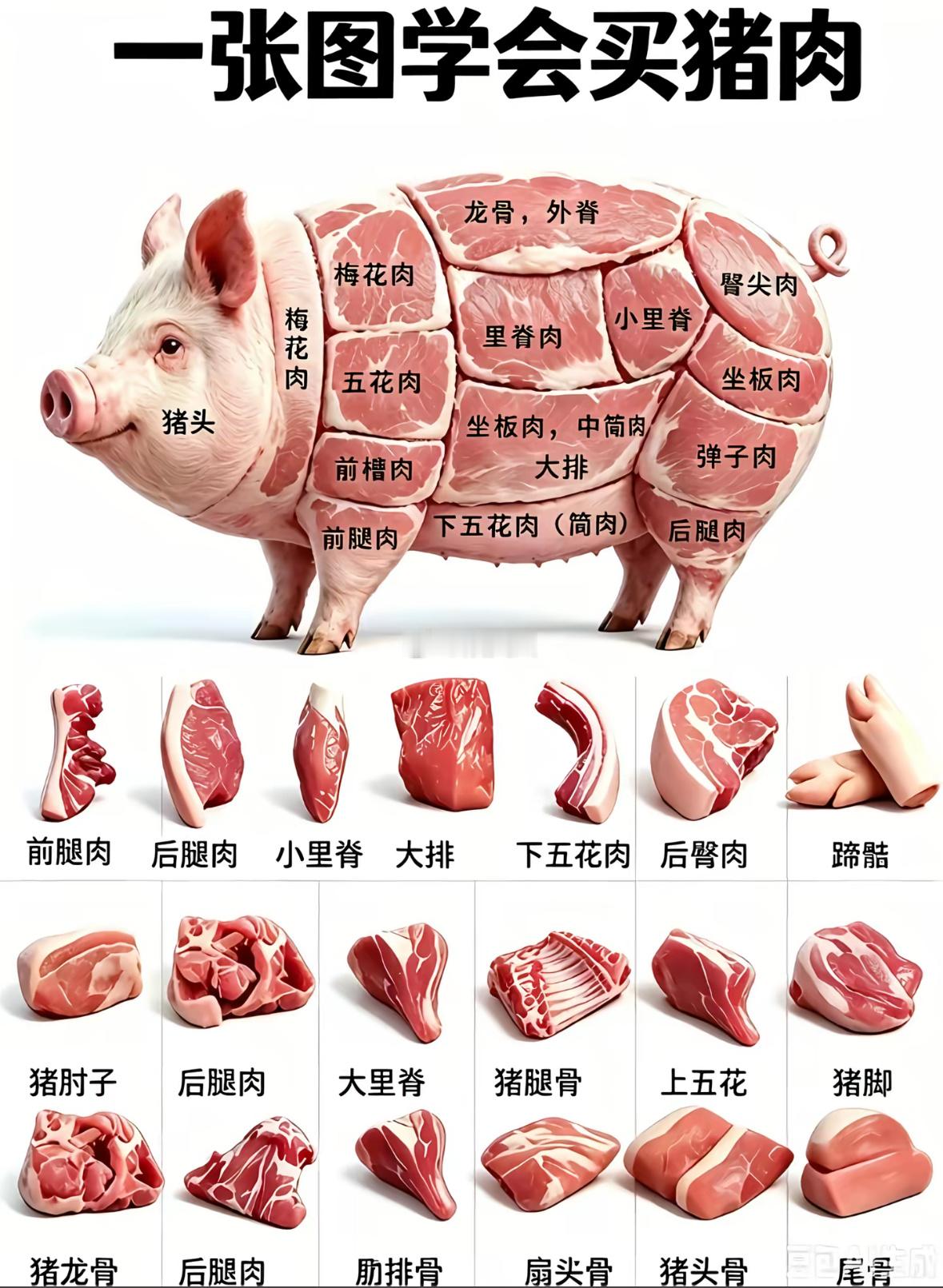 一张图教你学会买猪肉 